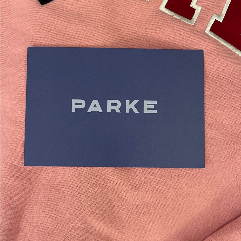 Parke Jean Heart Varsity Mockneck Blush NWT - Picture 7 of 7